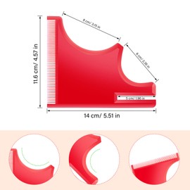 2 plantillas multicurvas para cortar el pelo de la barba, herramientas para moldear la línea del cabello, plantillas para recortar la barba con peines incorporados para hombres