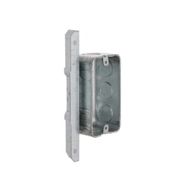RACO 661SP 4 in. x 2 in. Drawn Handy Box with A Bracket, 1-7/8 in. Deep, Seven 1/2 in. KO's, Raised Ground, 18-Pack,Gray