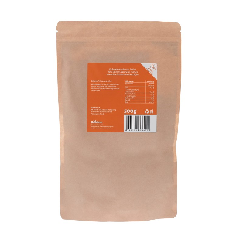 RheinNatur Psyllium Husks 200 g - Finely Ground Powder to