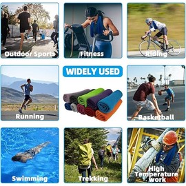 5 Pack Cooling Towel,Soft Breathable Ice Towel,Quick-Drying Cooling Wraps, Sports Microfiber Towel Microfiber Quick-Dry Towel for Yoga Running and Outdoor Activities