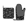 Oven Mitts and Potholders Black and White Dinosaur Skeleton Skulls