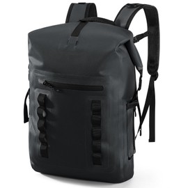 Haimont Waterproof 30L Rolltop Backpack, Lightweight TPU Rolltop Dry Bags Back Pack with Laptop Pocket for Men Women Kayak, Outdoor Camping, Boating, Black