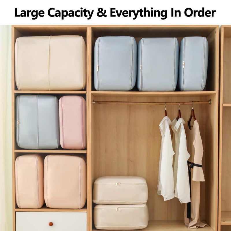 Giznzg Ultra Space Saving Self-Compressing Organizer (Grey, L)