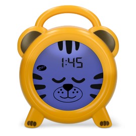Alecto BC100TIGER - Educational Alarm Clock Children - Sleep Trainer & Night Light Children - Learn to Sleep and Wake Up with LED Children's Alarm Clock - Yellow