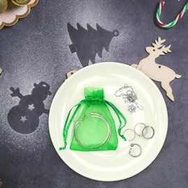 Leeyunbee 100PCS 7 x 9 cm Dark Green Organza Bags, Organza Gift Bags, Organza Jewelry Pouches Candy Bags Wedding Favour Bags with Drawstring Used for Wedding, Birthday, Christmas, Anniversary