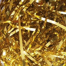 Emartbuy 500 grams Metallic Shredded Paper, Ideal for Gift Decoration, Hamper Filling and Gift Packaging - Gold