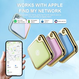 Air Tracker tag Item Finders Work for Apple Find My (iOS Only) APP GPS Tracker Tag for Dogs,Cats,Luggage, Keys, Backpack, Satchel Etc (White) (Blue)