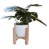 10" Artificial Monstera Plant with Wood Stand