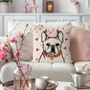QIONG MENG Valentines Day Pillow Covers 18x18 Inch French Bulldog