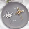 Unicra Silver Wedding Flower Hair Pins Bridal Headdress Wedding Hair