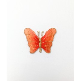 Small Orange BUTTERFLY W1.5" X H1.3" Iron On Embroidered Applique Patch  3592