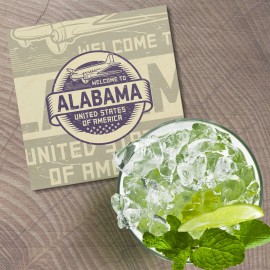 Unbranded Alabama USA State Vintage 4'' X 4'' Square Wooden Coaster