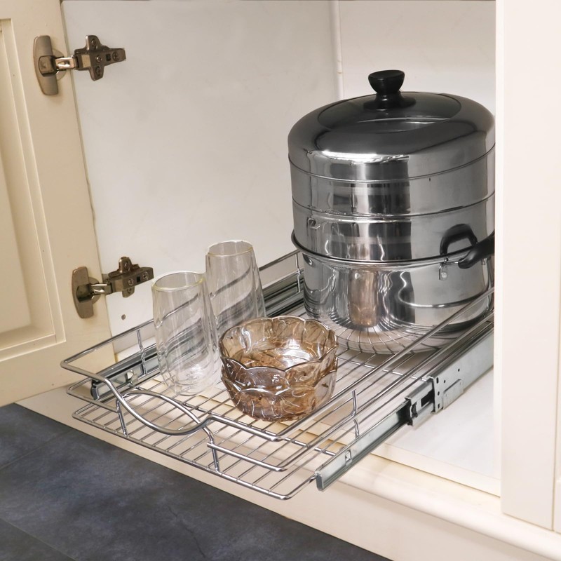 Sikarou Pull Out Cabinet Organizer 26" W x 21" D,