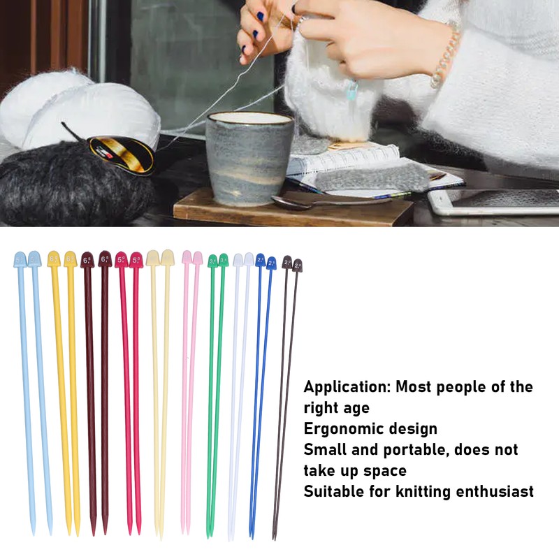 20Pcs Knitting Needles Multicolour Portable 26cm Sweater Needle Plastic Weaving