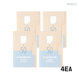 THE FACE SHOP Facial Oil Paper Daily Beauty Tools Film Oil Paper 50 Sheets 4 / 더페이스샵 얼굴 기름종이 데일리 뷰티툴즈 필름 기름종이 50매 4개