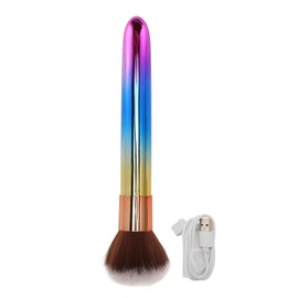 Brocha de Maquillaje Eléctrica, Frecuencia Ajustable Recargable, Resistente Al Agua, Pelo y Esponjoso, Cepillo de Belleza Eléctrico que Funciona con Corrector o Rubor, Brocha