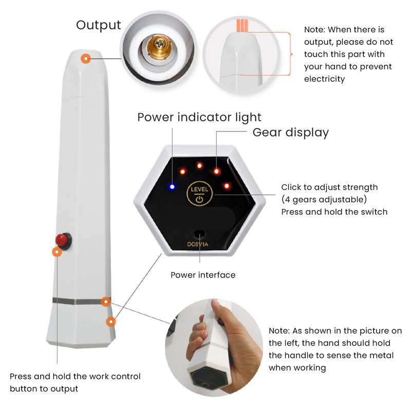 4 Tubes High Frequency Facial Wand Rechargeable Portable Skin Tightening