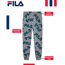Fila Boys Active Sweatpants - Performance Fleece Athletic Jogger Sweatpants - Activewear Pants for Boys (S-XL), Size Large, Light Grey Heather