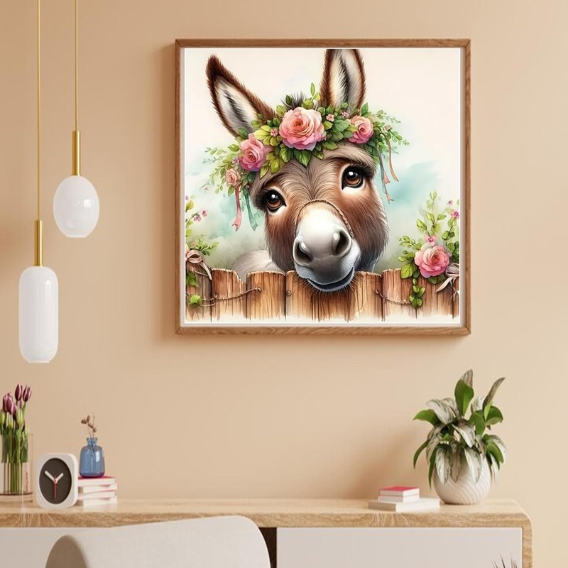 Auremi 5D Diamond Painting Kits for Adults, Donkey Diamond Art