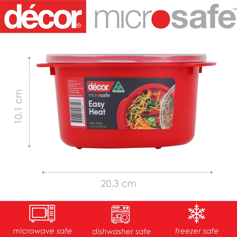 Décor Microsafe Large Round Food Container | Steam Release Vent