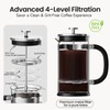 BAYKA 34 Ounce 1 Liter French Press Coffee Maker, Heat