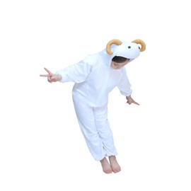 Matissa Kids Animal Costumes Boys Girls Unisex Fancy Dress Outfit Cosplay Children Onesies (M (for Kids 35.5" - 41.5" Tall), Goat)