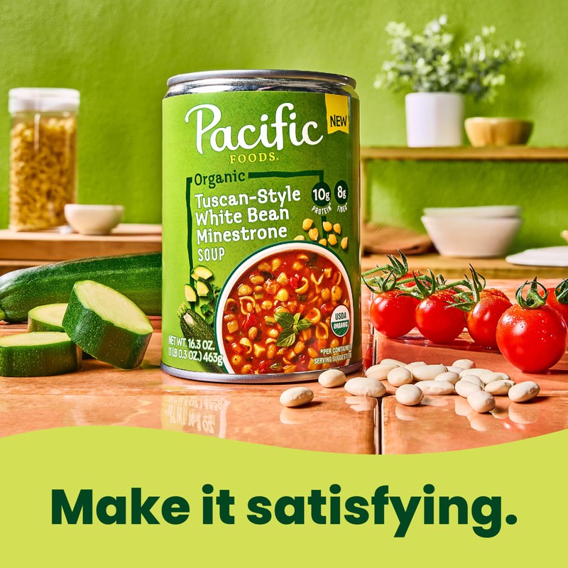 Pacific Foods Organic Tuscan-Style White Bean Minestrone Soup, 16.3 oz