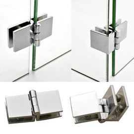 Vogueing Tool Clamp Hinge 2 Pieces Door Clamp Clip Rustproof Zinc Alloy Shower Hinge for Glass Doors for 5-8mm Thick Glass (90 Degree)