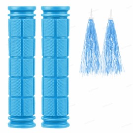 Bike Handle Grips with Tassel Streamers, Kids Non-Slip-Rubber Bicycle Handlebar Grips for Girls Boys, Suitable for BMX MTB Bicycle Mountain Bike Scooter Folding Bike