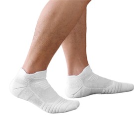 Dress Cici Cushioned Low Cut Socks for Men, Breathable Athletic Ankle Socks (6 Pairs: White 6Pairs), Asia Size One Size