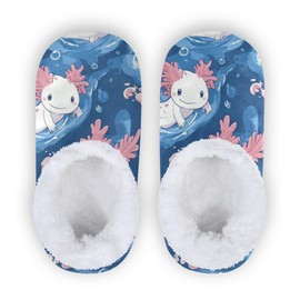 Glaphy Axolotls Blue Kid's Slippers for Girls Boys Kids, Memory Foam Anti-slip Slippers for Home Bedroom Travel Indoor
