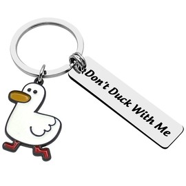 xyqcy Funny Duck Gift for Him Keychain Don’t Duck with Keyring Me Duck Theme Gift for Duck Lovers Dad Boyfriend Friends Father’s Day Gift Birthday Gifts for Pet Duck Owner Duck Jewelry