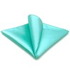 SHLAX&WING Solid Aqua Indigo Silk Fahion Necktie, 12.6 x 12.6