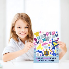 Rite Lite Hanukkah Foam Shapes Bulk Gift Set - Glitter Menorah Dreidel Jewish Holiday Stickers Hanukkah Gifts Decorations Goodie Bag Rewards Party Celebration Favors Toys for Kids! 500+ Shapes
