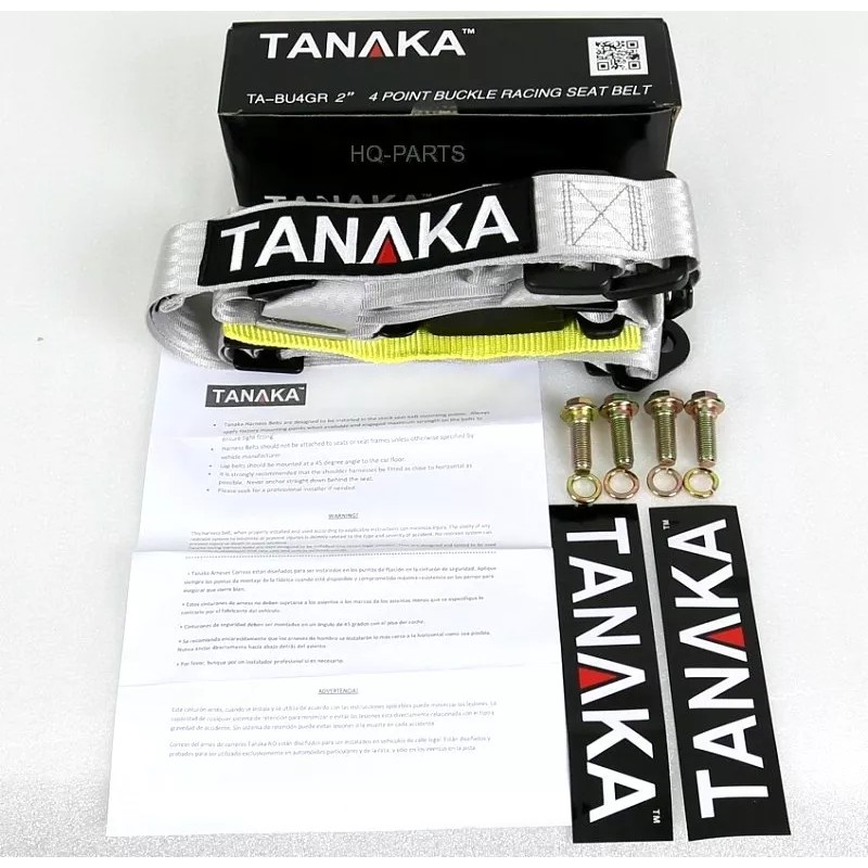 TANAKA 2 X TANAKA UNIVERSAL SILVER 4 POINT BUCKLE RACING