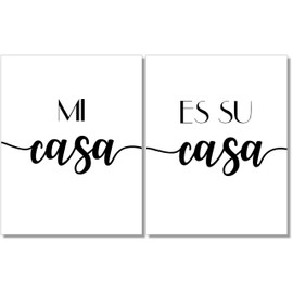 Mi Casa Es Su Casa Art Prints - Typography Wall Decor - Set of 2-11x14 - Unframed
