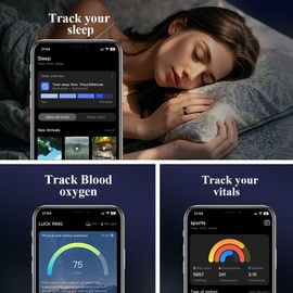 Ultra Light Smart Ring for Women Men -2.5g Fitness Tracker Ring with Heart Rate Monitor, Blood Oxygen, Sleep Tracker, 10ATM Waterproof, Step tracker, 7 Day Battery Life ，iOS/Android Compatible