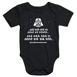 MoonWorks® Baby Body Print Lightsaber Melody Intro Stars Parody Space Organic Cotton, black