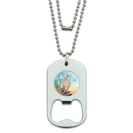 GRAPHICS & MORE Ring-Tailed Cat Military Dog Tag Bottle Opener Pendant