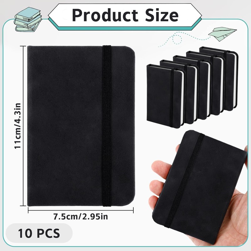 Xvvirnt 10 Pack Pocket Notebook, 4.3 x 2.9 Inch Small