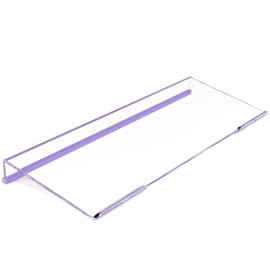Rulyyo Ergonomic Computer Keyboard Stand - 17 Inch Clear Acrylic Keyboard Riser for Desk Tilted Keyboard Holder Tray with Purple Non-Slip Strip for Home Office Easy Typing & Working