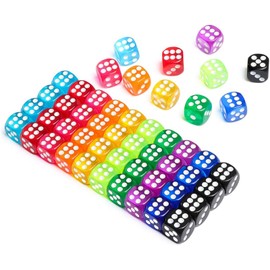 DFsucces Dice 8 Colors 40 Pieces Acrylic Blend Color 6 Sided Dice 14mm Translucent Miscellaneous Toy Multiple Games Available for Table Games