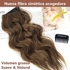 2 Piezas Extension de Cabello, 45CM Hair Extensions(Marrón Claro)