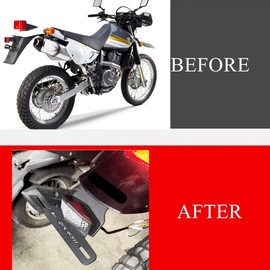 Fender Eliminator Compatible with DR650 DR650S DR650SE 1996-2024, Tail Tidy License Plate Holder with Rear Brake Light (Smoke)