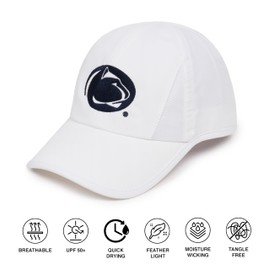 Ponyflo Womens Ponytail Baseball Cap - Ponytail Hats for Women - Curly Hair Ponytail Hat - Baseball Hat for Women - Active Hats for Women - Clemson Hat - Clemson Ponytail Hat -Penn State White