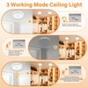 Battery Operated Motion Sensor Ceiling Light with Remote, 3 Color,