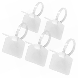 Cable Tags, 100 Pack Name Tags, Nylon Marker Tie, Cable Clips, Cable Ties for Cables, Tags, Labels, Cable Organization, Wire Identification, Writable (White)