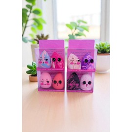 Makeup Sponge Set - Various Designs & Colours - Large & Mini Blender - Perfect for Foundation & Concealer (Set of 2 - Colourful Colour - Design C)