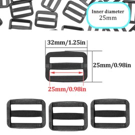 Yosawo Black Buckle Clip Dual Adjustable Flat Side Quick Release Buckles for DIY Craft Backpack Strapping (20 mm / 0.78 inches), Pack of 30, Rk-25