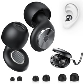 YUNYU Ohrstöpsel zum Schlafen Set - Wiederverwendbare Noise Cancelling Earplugs mit Tragekordel + Aufbewahrungsbox + 3 Ersatzkappen, Schlafen/Konzerte/Reisen (Schwarz)